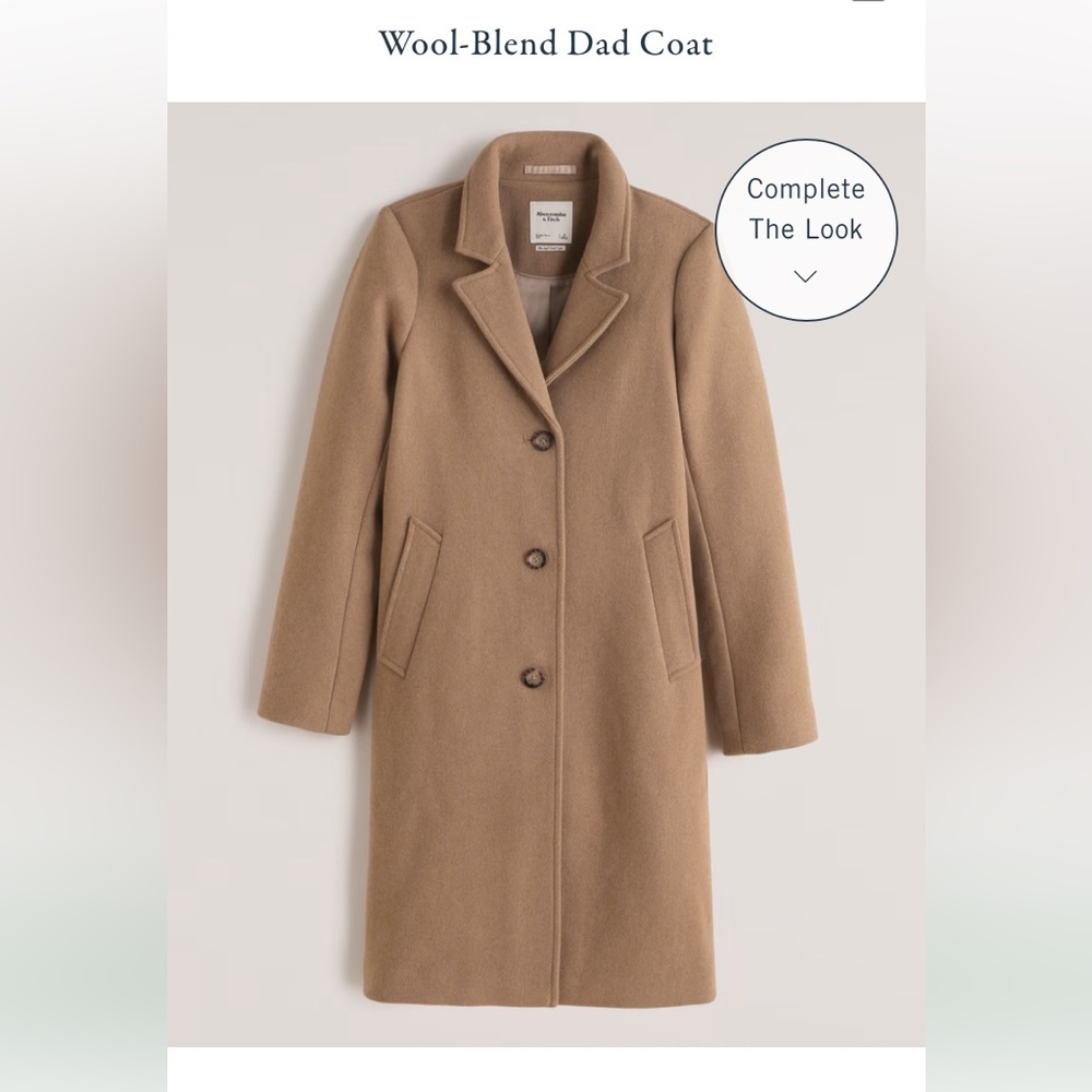 Abercrombie Wool Blend Dad Coat light brown